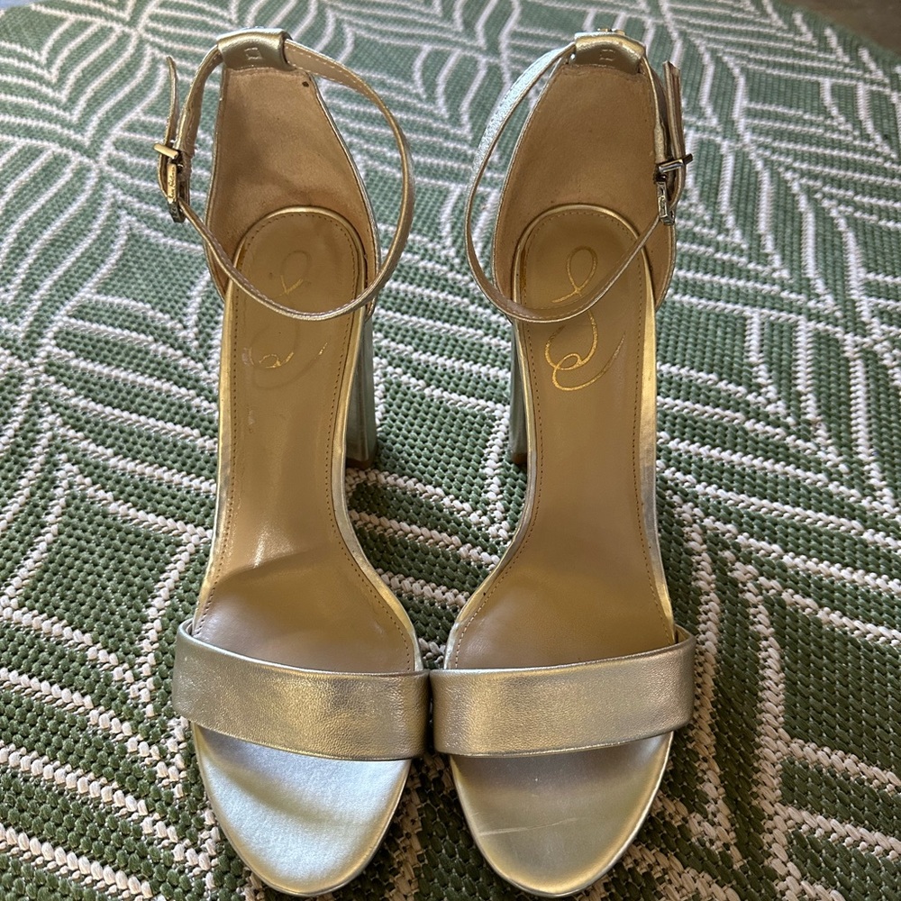 Gold Ankle Strap Heels